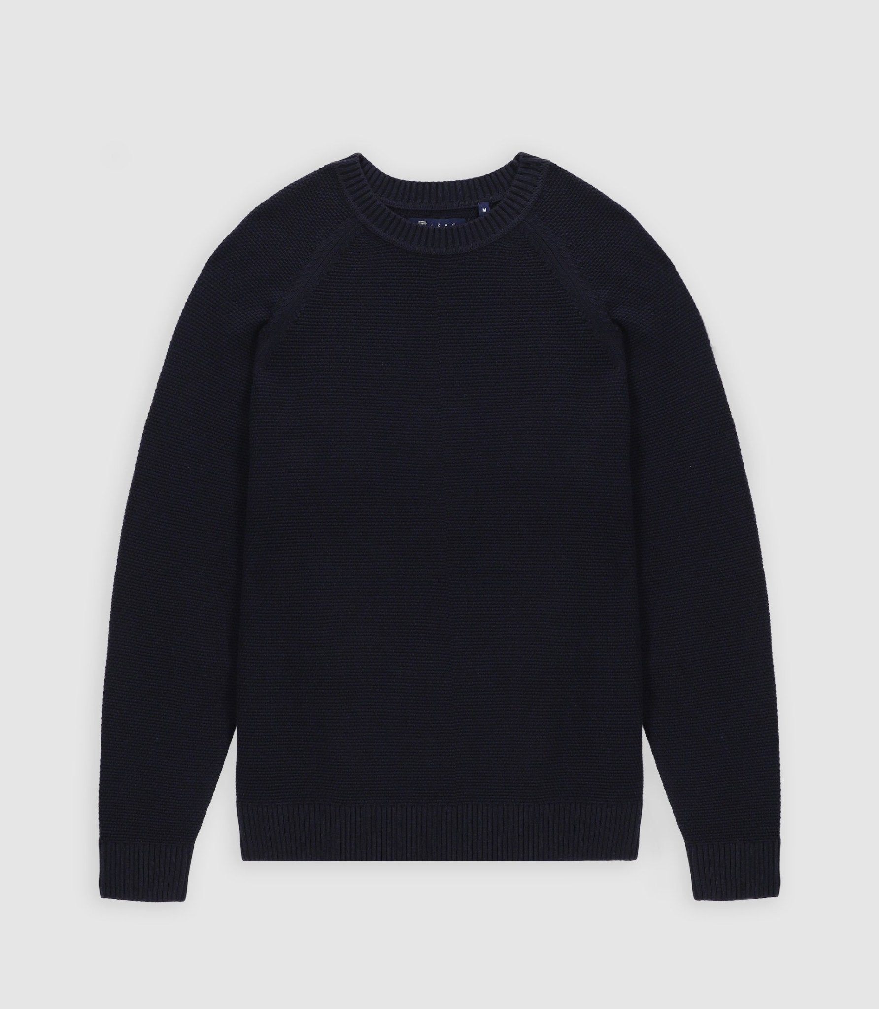 Pull col rond jeux de point marine - IZAC