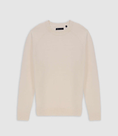 Pull col rond jeux de point écru - IZAC