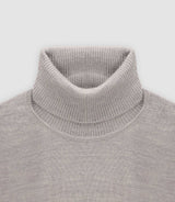 Pull col roulé gris chiné