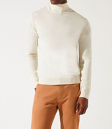 100% merino ecru turtleneck