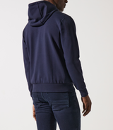 Zipped navy hood