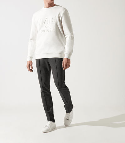 Sweat col rond fantaisie blanc - IZAC