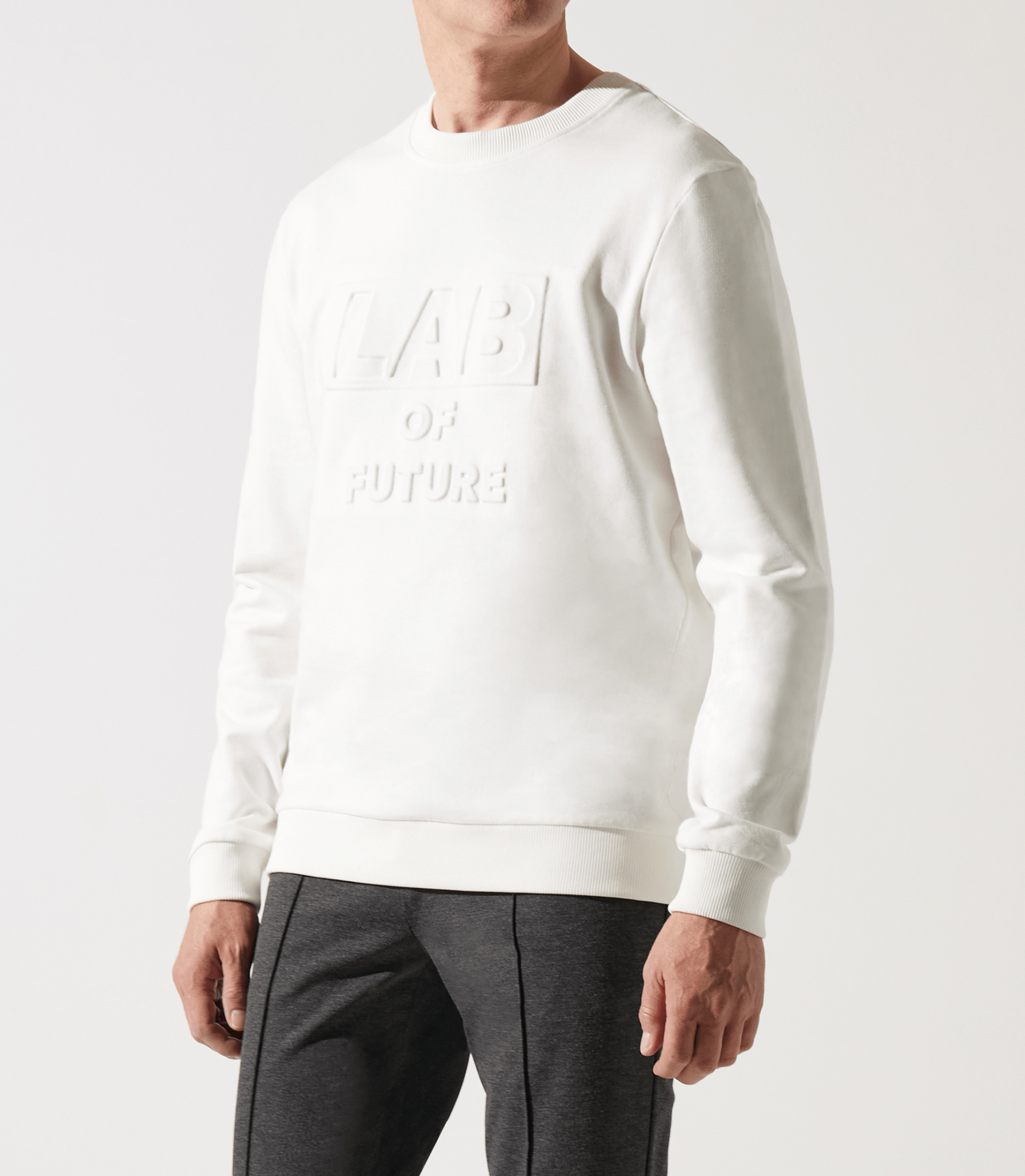 Sweat col rond fantaisie blanc - IZAC