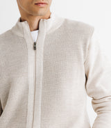 Pull gilet col montant beige - IZAC