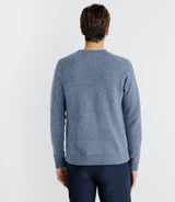 Pull manches longues col rond indigo - IZAC