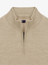 Pull col zip beige foncé - IZAC