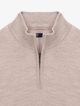 Pull col zip beige rose - IZAC