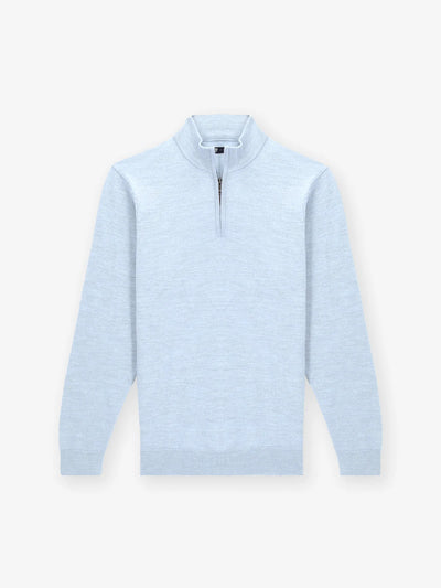 Pull col zip bleu ciel - IZAC