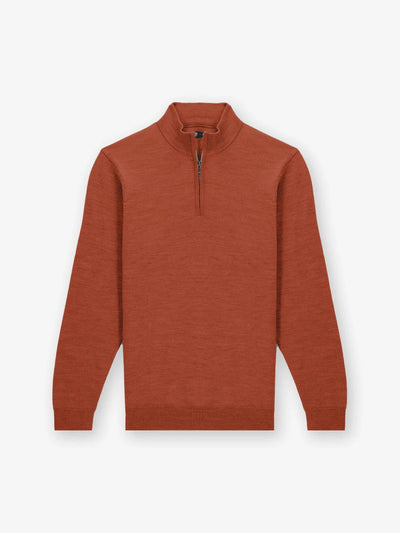 Pull col zip brique - IZAC