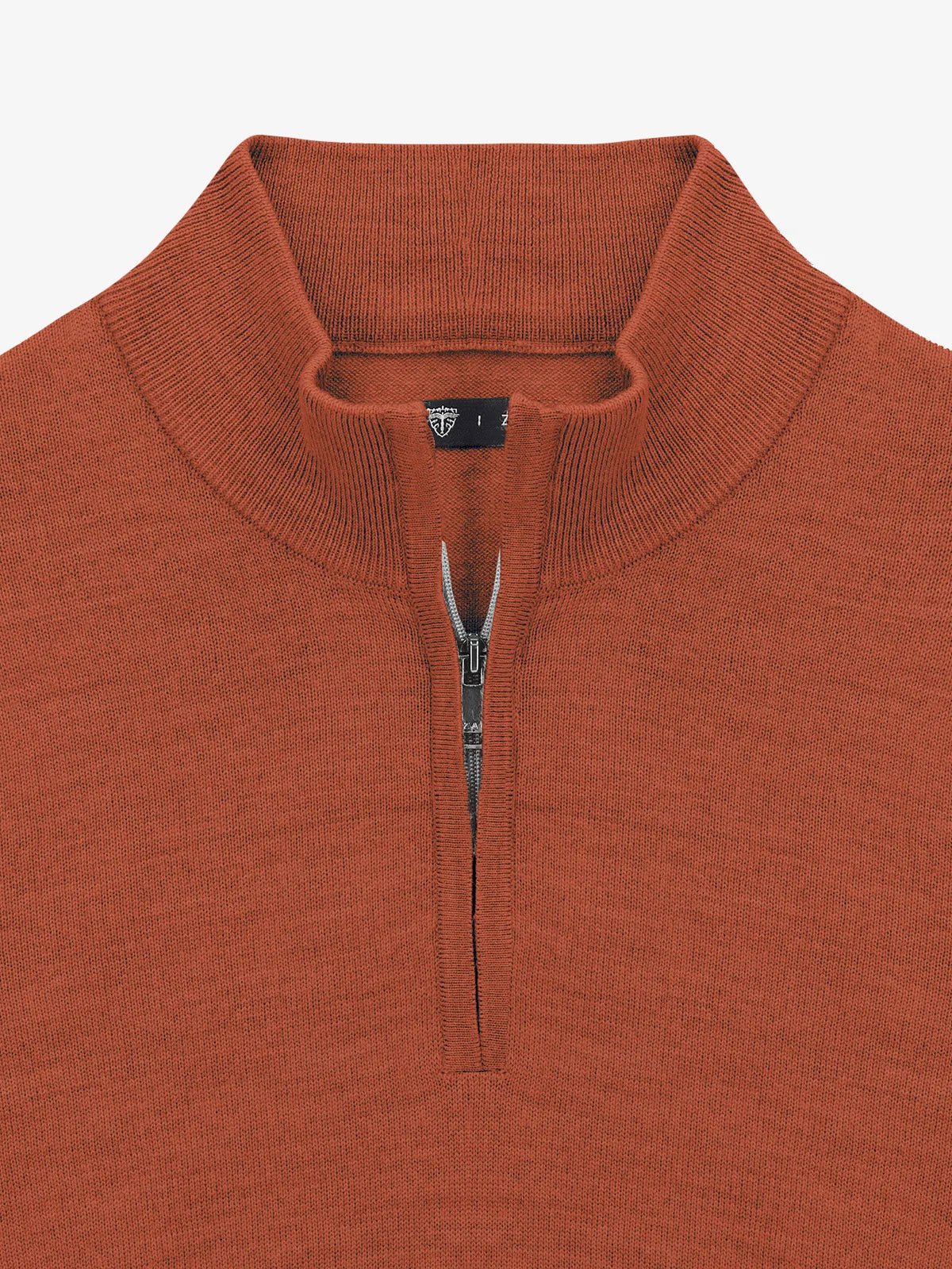 Pull col zip brique - IZAC