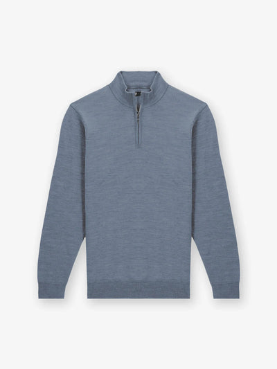 Pull col zip indigo - IZAC
