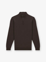 Pull col zip marron - IZAC