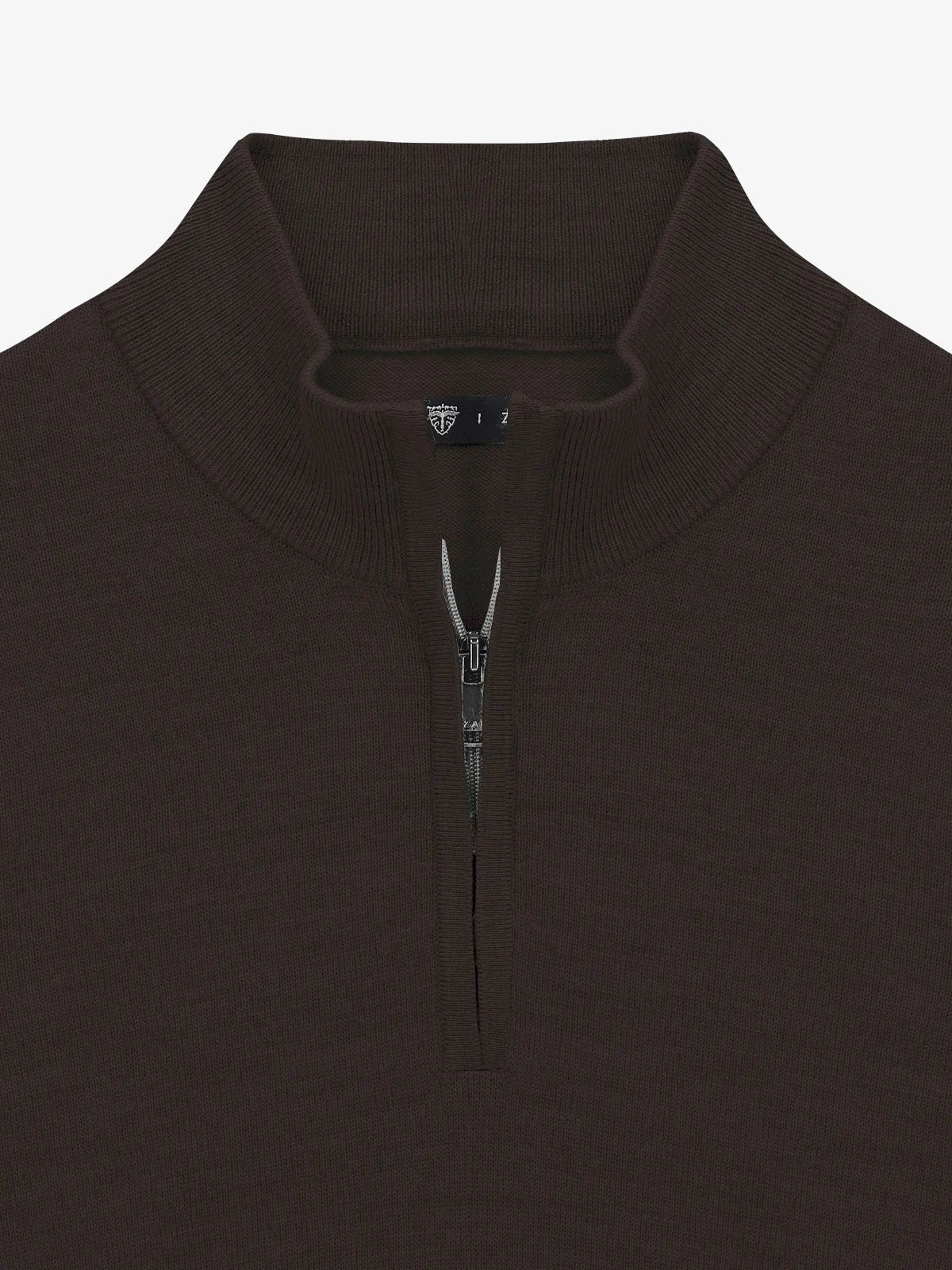 Pull col zip marron - IZAC