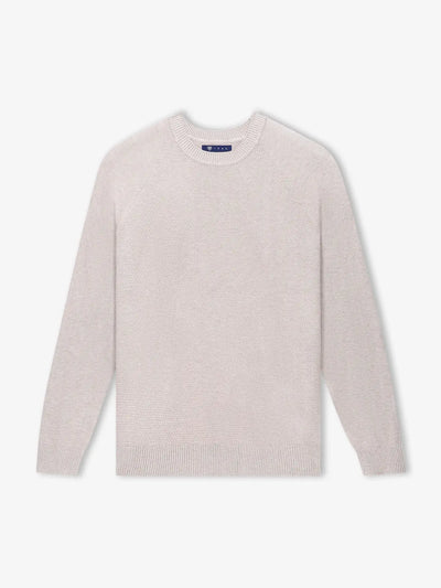 Pull col rond jeux de point beige - IZAC