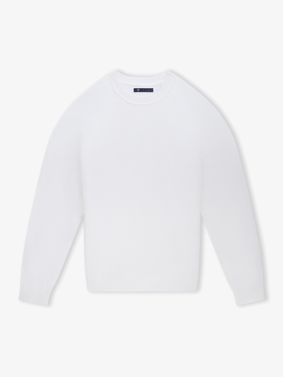 Pull col rond jeux de point écru - IZAC