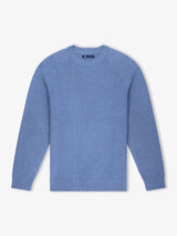 Pull col rond jeux de point indigo - IZAC