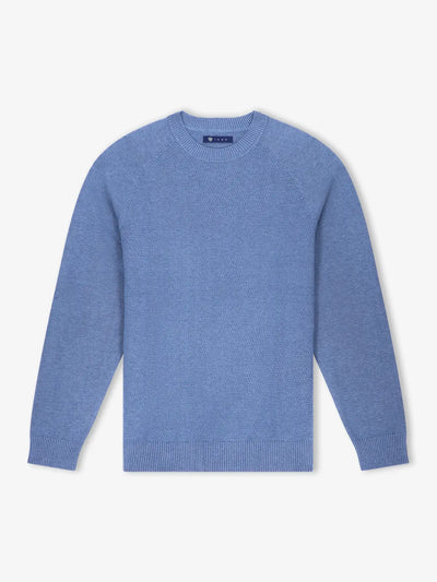 Pull col rond jeux de point indigo - IZAC