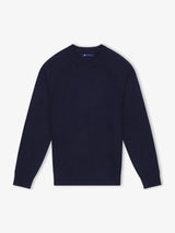 Pull col rond jeux de point marine - IZAC