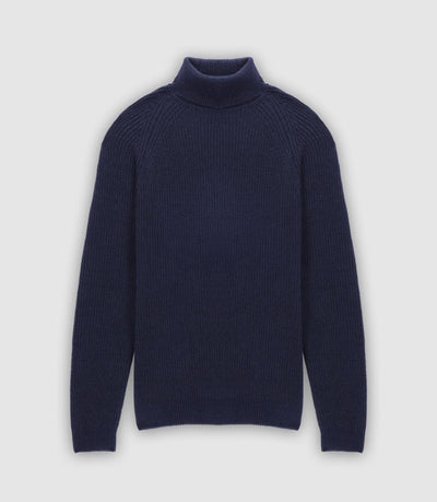 Pull col roulé marine - IZAC