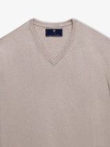 Pull col V beige foncé - IZAC