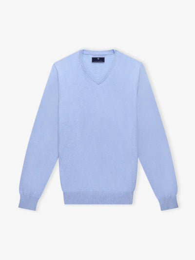 Pull col V bleu ciel - IZAC