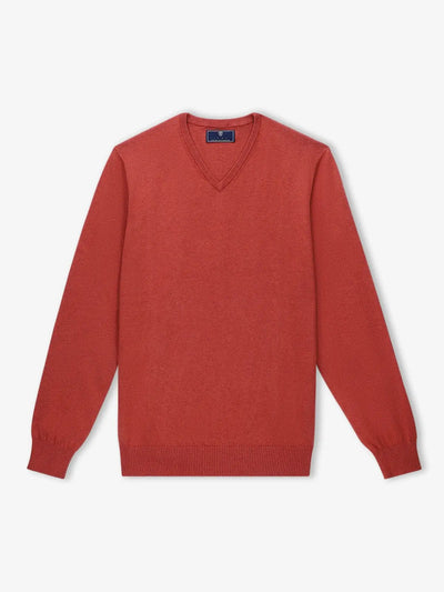 Pull col V brique - IZAC