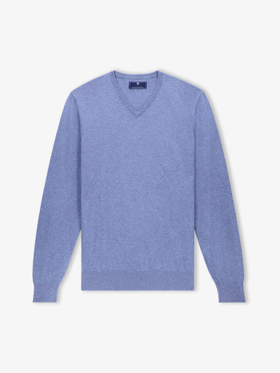 Pull col V indigo - IZAC