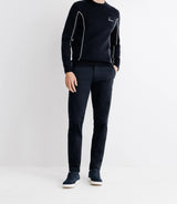 Pull col rond avec broderie marine - IZAC