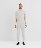 100% beige cashmere turtleneck sweater