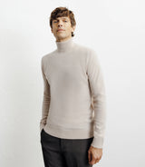 Pull col roulé 100% cachemire beige - IZAC
