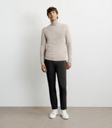 Pull col roulé 100% cachemire beige - IZAC