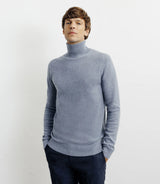 Pull col roulé 100% cachemire indigo - IZAC