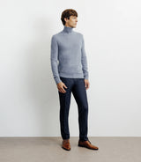 Pull col roulé 100% cachemire indigo - IZAC