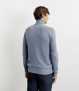 Pull col roulé 100% cachemire indigo - IZAC