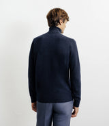 Pull col roulé 100% cachemire marine - IZAC