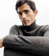 Pull col roulé 100% cachemire marron - IZAC