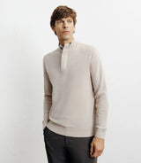 Pull col montant 100% cachemire beige - IZAC
