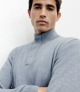 Pull col montant 100% cachemire indigo - IZAC