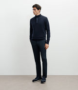 Pull col montant 100% cachemire marine - IZAC