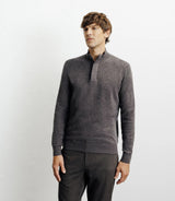 Pull col montant 100% cachemire marron - IZAC
