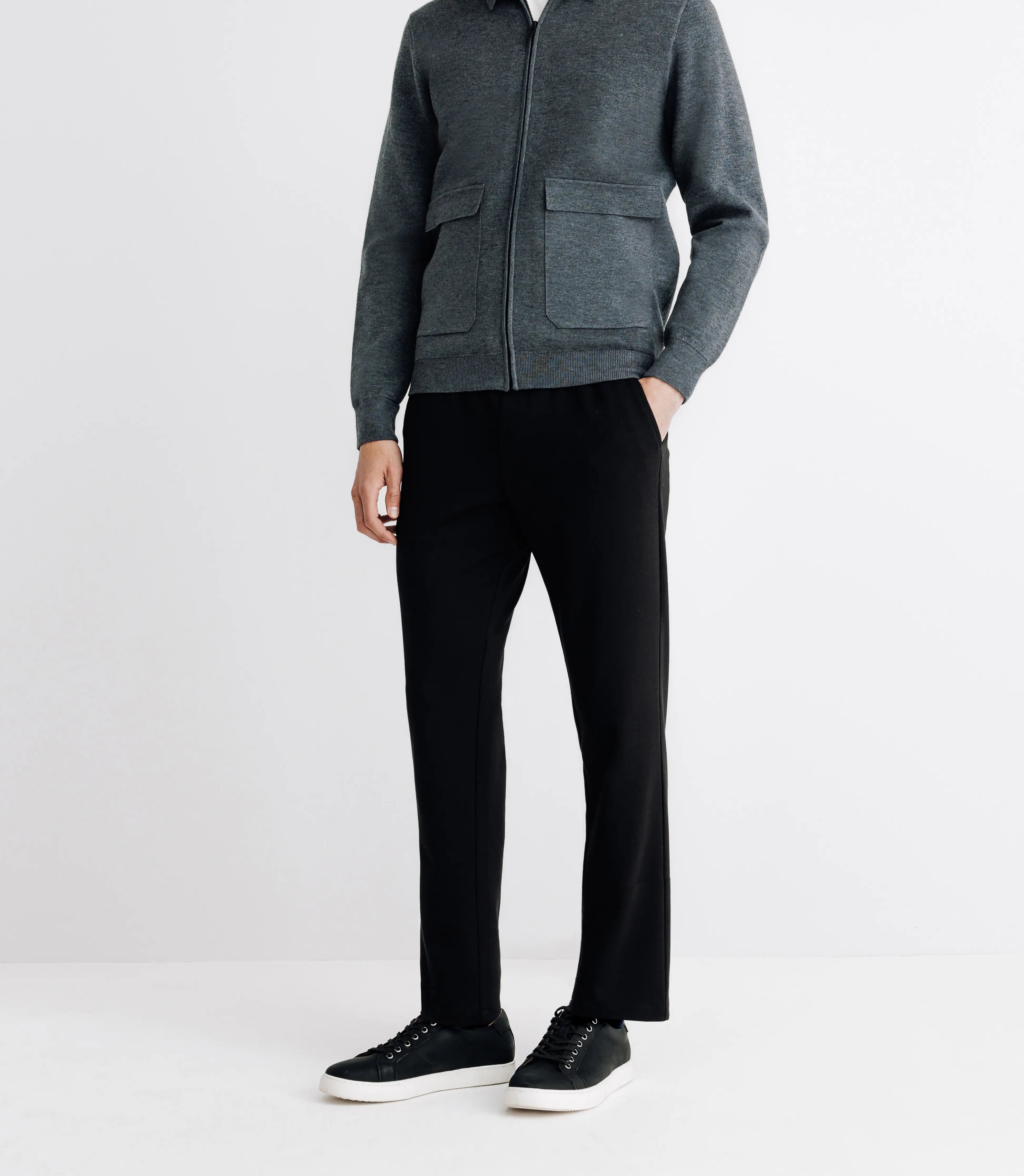 Pull cardigan zippé anthracite - IZAC