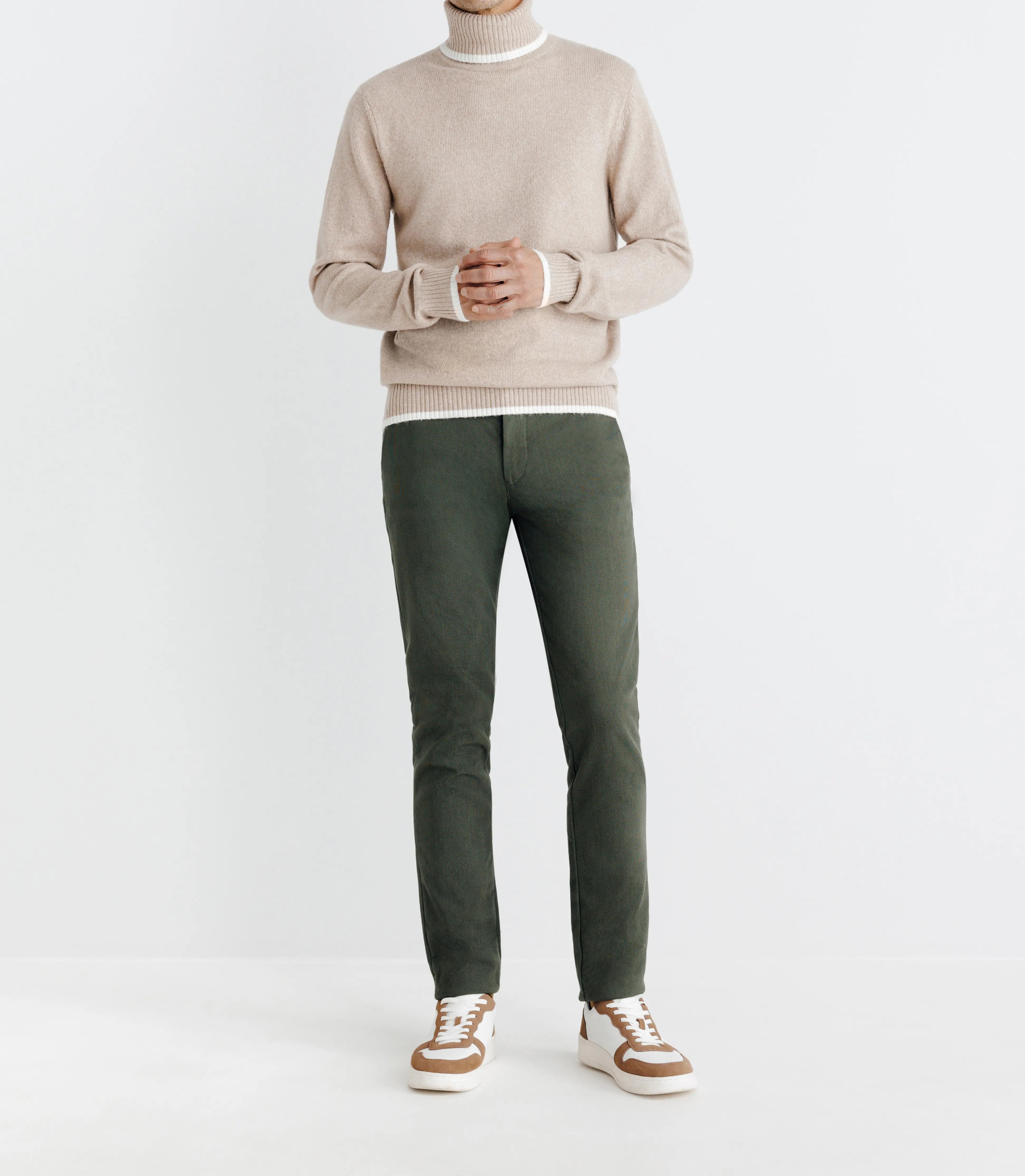 Pull col roulé beige - IZAC