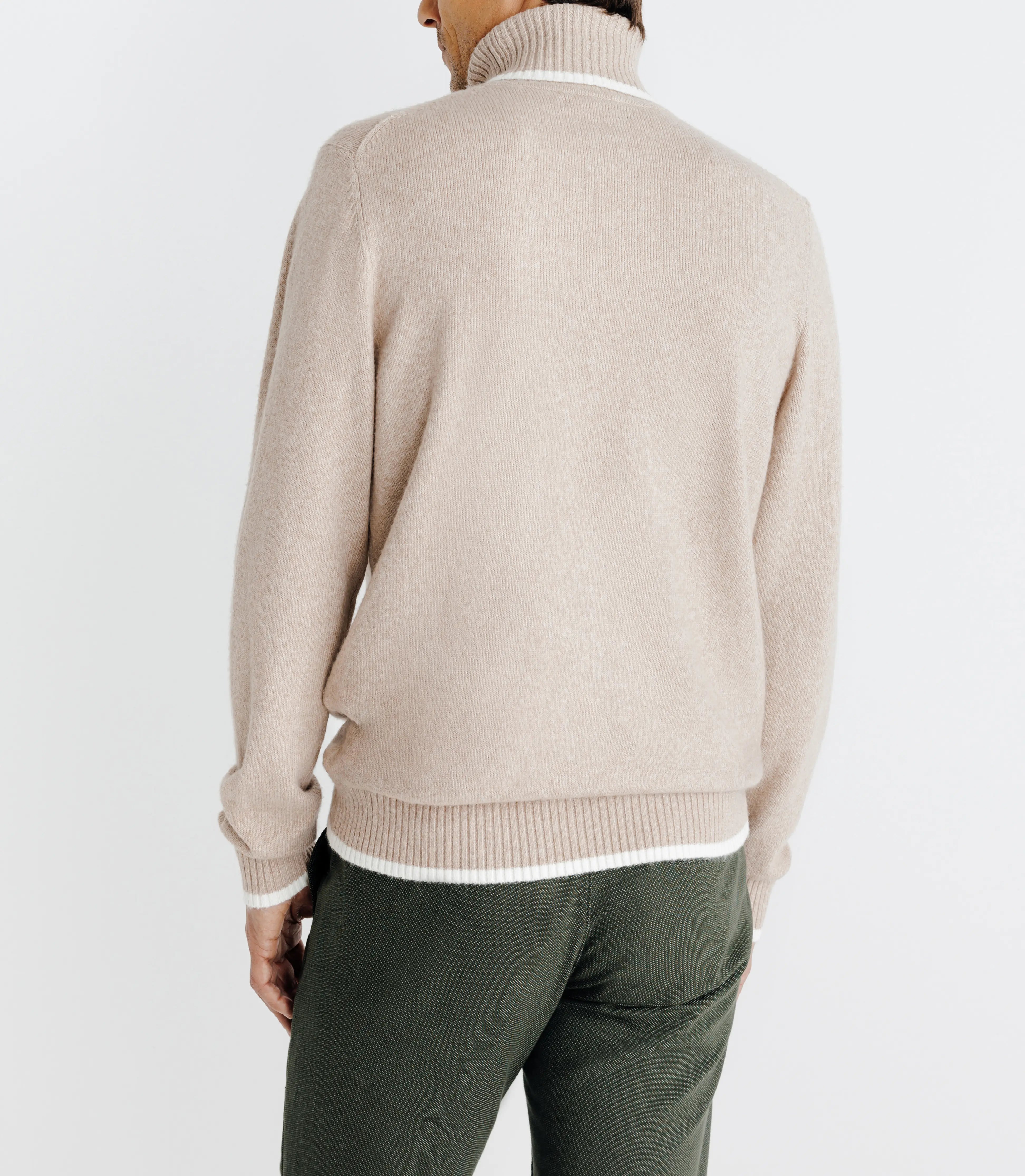 Pull col roulé beige - IZAC