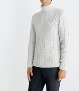 Pull col roulé torsadé gris - IZAC