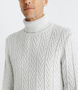 Pull col roulé torsadé gris - IZAC