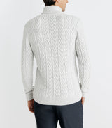 Pull col roulé torsadé gris - IZAC