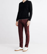 Pull col V manches longues noir - IZAC