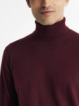 Pull col roulé bordeaux - IZAC