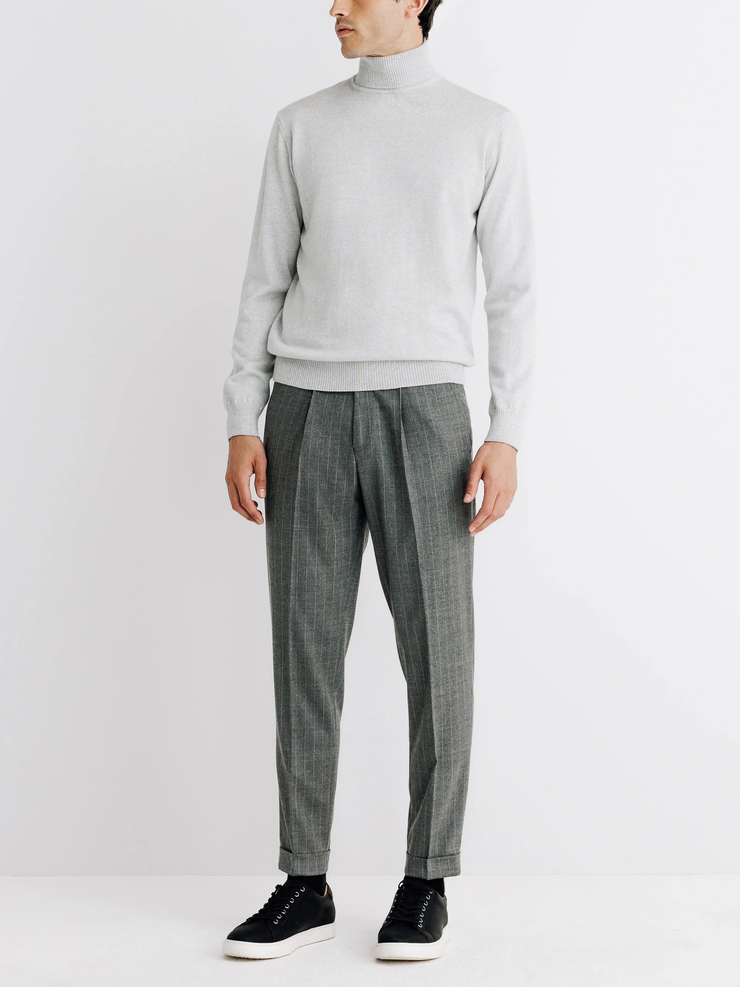 Pull col roulé gris chine - IZAC