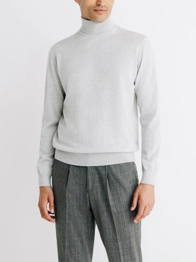 Pull col roulé gris chine - IZAC